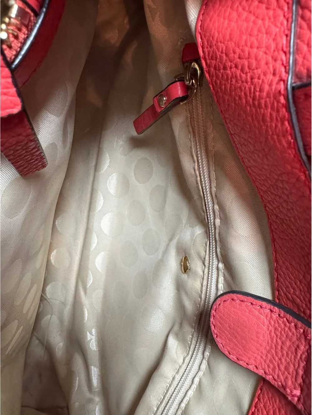 Kate Spade Coral Pebbled Leather Drawstring Shoulder